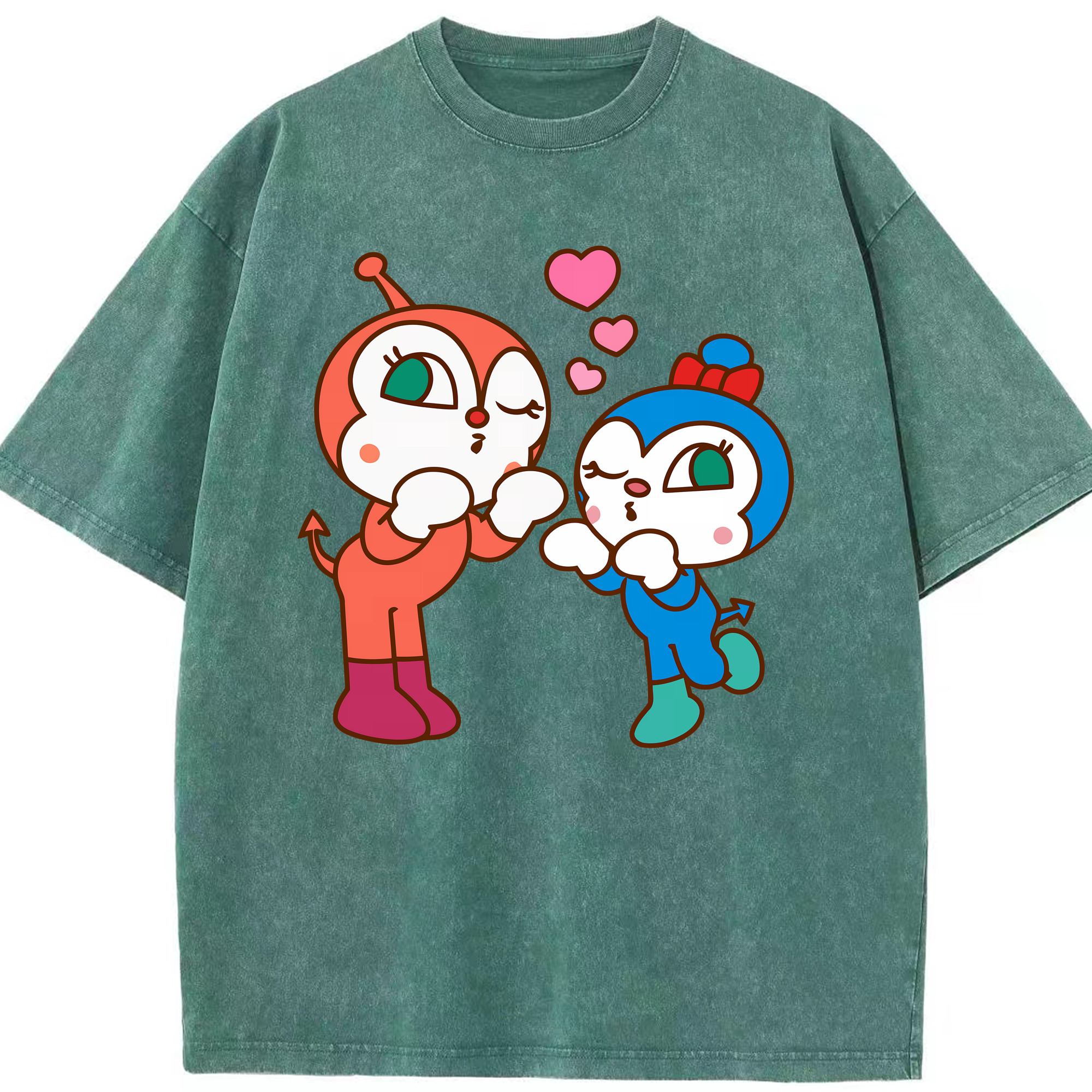 （画像用） アンパンマン Anpanman 綿100% ヴィンテージ風 半袖Tシャツ（フロントプリント）